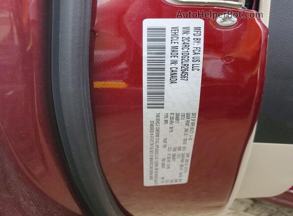 2C4RC1DG2LR264567 2020 CHRYSLER VOYAGER Maroon VIN sticker view