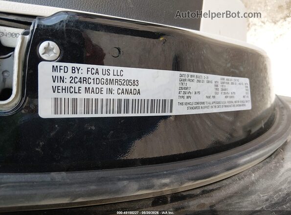 2C4RC1DG8MR520583 2021 CHRYSLER VOYAGER Black Engine compartment view