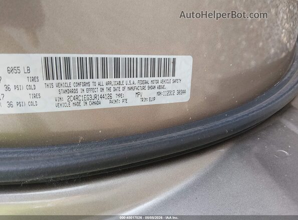 2C4RC1EG3JR144126 2018 CHRYSLER PACIFICA Brown Շարժիչի բաժամունքի տեսք