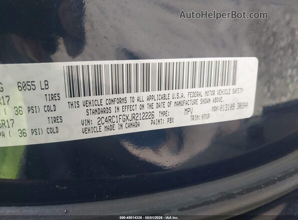 2C4RC1FGXJR212226 2018 CHRYSLER PACIFICA Blue Engine compartment view