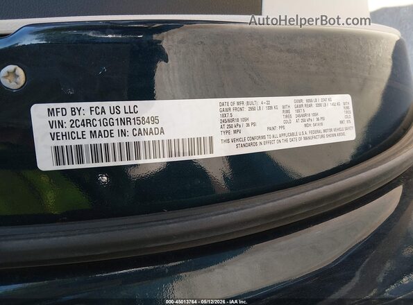 2C4RC1GG1NR158495 2022 CHRYSLER PACIFICA Teal Շարժիչի բաժամունքի տեսք