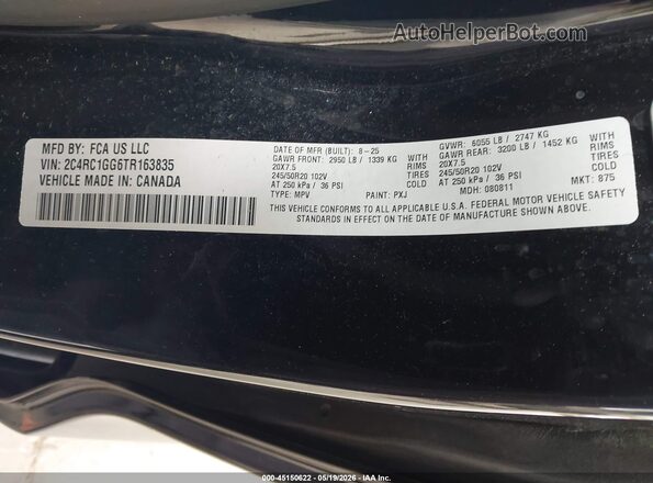 2C4RC1GG6TR163835 2026 CHRYSLER PACIFICA Black ძრავის განყოფილების ხედი