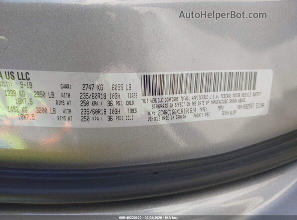 2C4RC1GGXLR101614 2020 CHRYSLER PACIFICA Silver Շարժիչի բաժամունքի տեսք