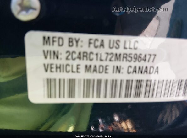 2C4RC1L72MR596477 2021 CHRYSLER PACIFICA Blue 