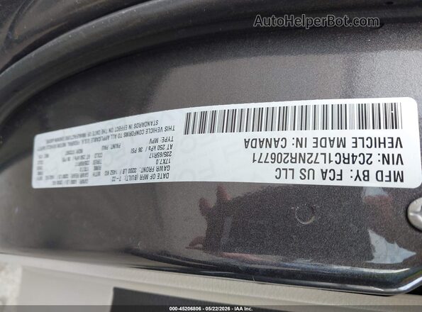 2C4RC1L72NR206771 2022 CHRYSLER PACIFICA Серый Вид подкапотного пространства