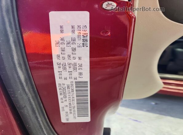 2C4RDGCG0GR249590 2016 DODGE CARAVAN Burgundy VIN կոդի պիտակի տեսք