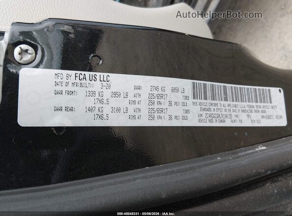 2C4RDGCG0LR194195 2020 DODGE GRAND CARAVAN Black VIN sticker view