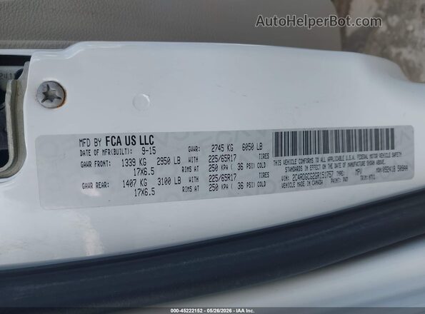 2C4RDGCG2GR151757 2016 DODGE GRAND CARAVAN White Շարժիչի բաժամունքի տեսք