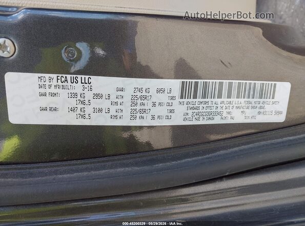 2C4RDGCG3GR333452 2016 DODGE GRAND CARAVAN Gray Շարժիչի բաժամունքի տեսք