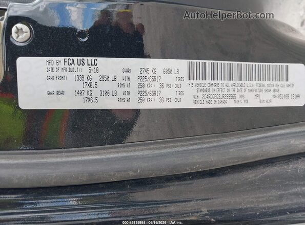 2C4RDGEG3JR299565 2018 DODGE GRAND CARAVAN Black Engine compartment view