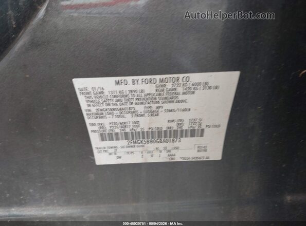 2FMGK5B80GBA01873 2016 FORD FLEX Gray Engine compartment view