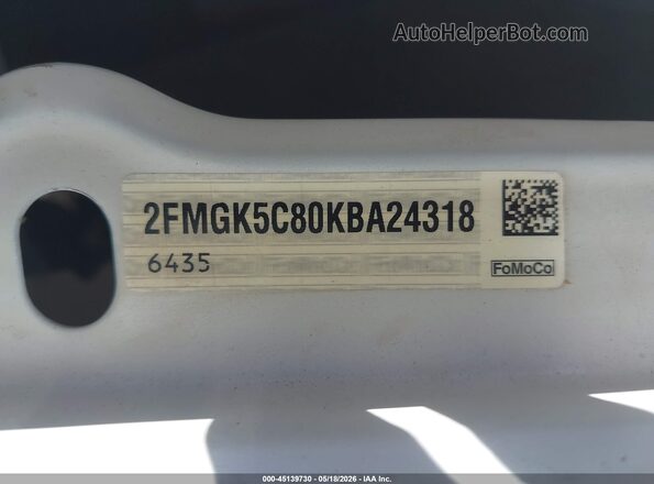 2FMGK5C80KBA24318 2019 FORD FLEX White Widok komory silnika