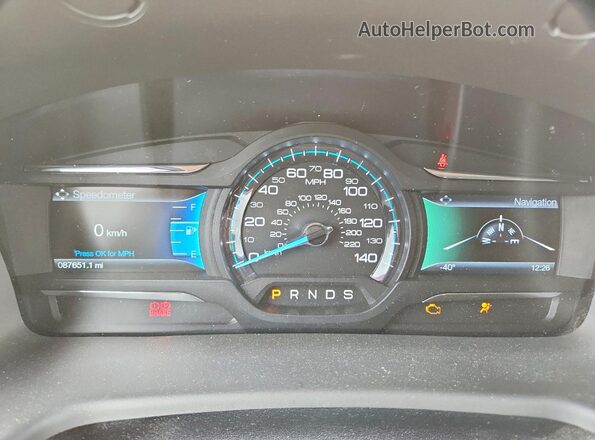 2FMGK5D87KBA36061 2019 FORD FLEX Gray Սարքավորումների վահանակի տեսք