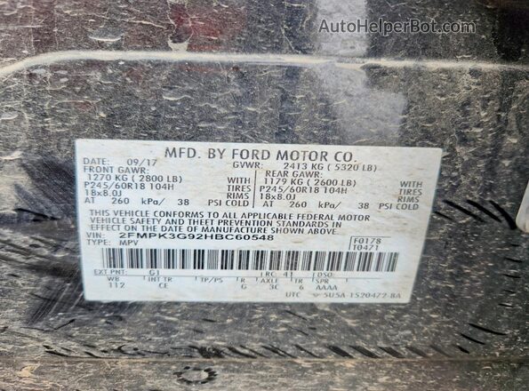 2FMPK3G92HBC60548 2017 FORD EDGE Black 