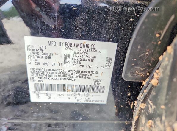 2FMPK3G93HBB34425 2017 FORD EDGE Black 