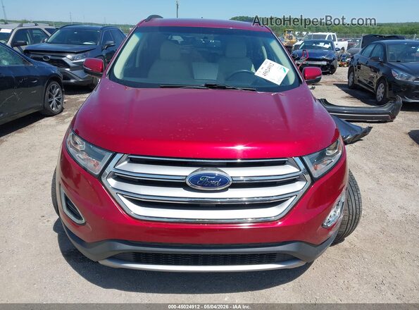 2FMPK3J8XJBB38879 2018 FORD EDGE Red Instrument cluster view