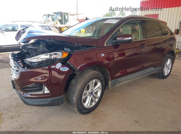 2FMPK3J95KBB36533 2019 FORD EDGE Burgundy წინა მარცხენა ხედი სამი მეოთხედიდან