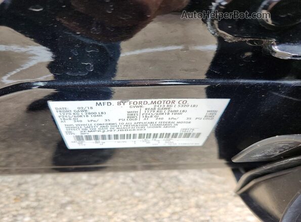 2FMPK3J97JBB68303 2018 FORD EDGE Черный Вид наклейки с VIN-кодом