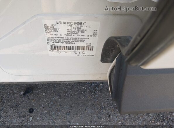 2FMPK3K90JBB07924 2018 FORD EDGE Белый Вид подкапотного пространства