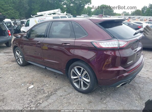 2FMPK4AP4HBB40845 2017 FORD EDGE Maroon უკანა მარცხენა