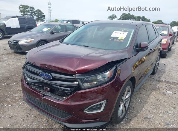2FMPK4AP4HBB40845 2017 FORD EDGE Maroon წინა ხედი