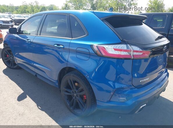 2FMPK4AP4KBB26984 2019 FORD EDGE Blue Trasero izquierdo