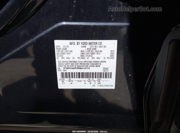 2FMPK4AP5RBA14172 2024 FORD EDGE Black ძრავის განყოფილების ხედი