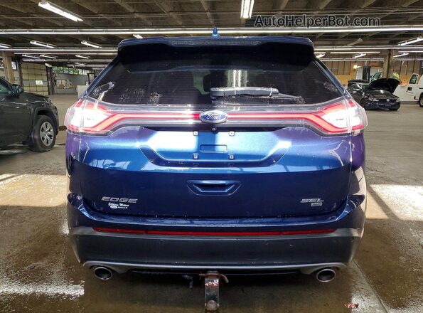 2FMPK4J88HBB09266 2017 FORD EDGE Blue Вид ззаду