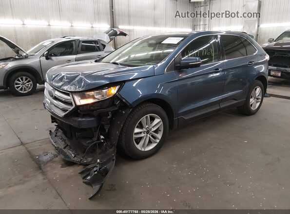 2FMPK4J88JBB59932 2018 FORD EDGE Blue Առջևի ձախ երեք քառորդ տեսարան