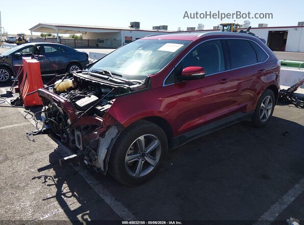 2FMPK4J90KBC21169 2019 FORD EDGE Red წინა მარცხენა ხედი სამი მეოთხედიდან