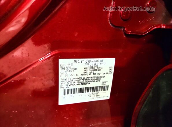 2FMPK4J98LBB09883 2020 FORD EDGE Burgundy Вид підкапотного простору
