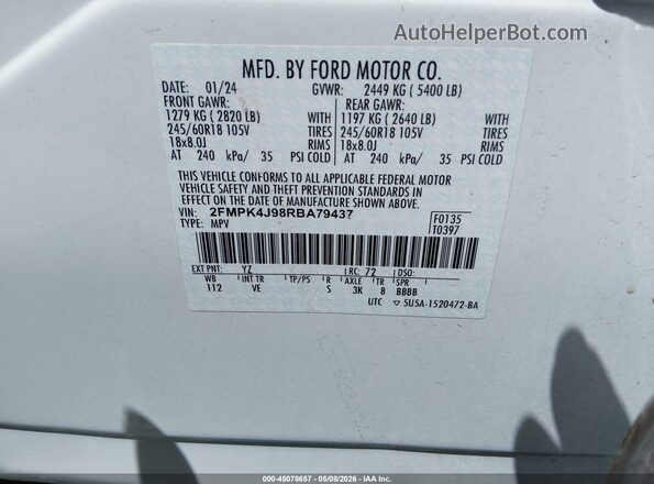 2FMPK4J98RBA79437 2024 FORD EDGE White 