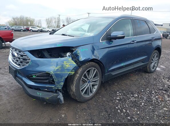 2FMPK4K91KBB39806 2019 FORD EDGE Blue Przód lewy