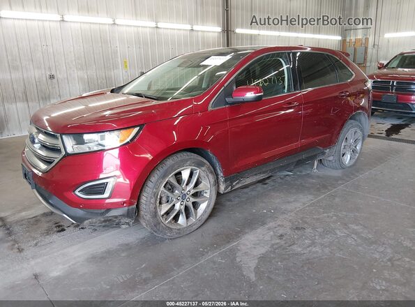 2FMPK4K96HBB43388 2017 FORD EDGE Red Передня ліва чверть