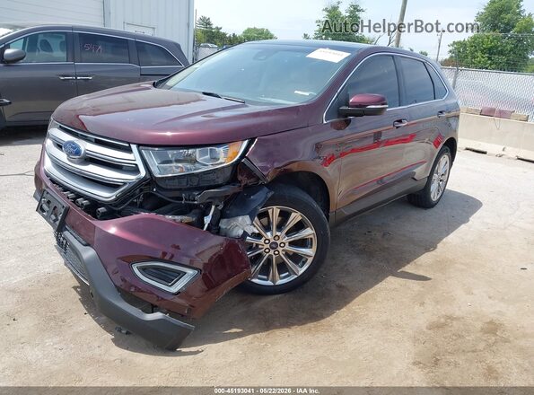 2FMPK4K96JBB18254 2018 FORD EDGE Red წინა მარცხენა ხედი სამი მეოთხედიდან