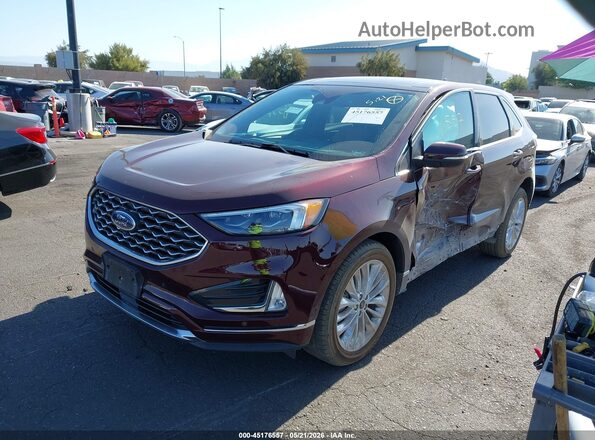 2FMPK4K98RBB23774 2024 FORD EDGE Maroon Front left