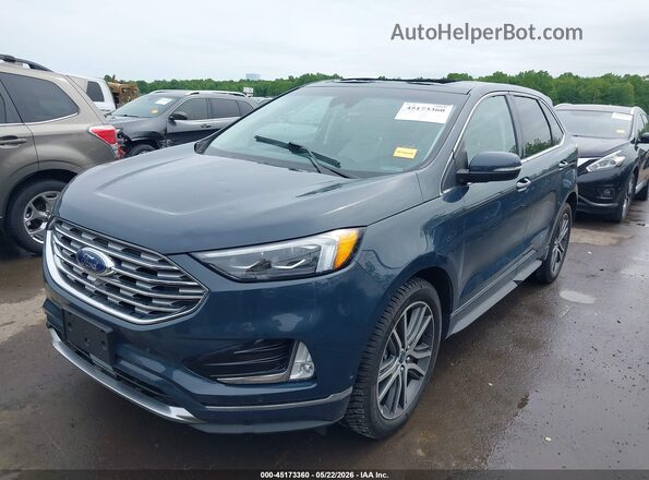 2FMPK4K9XKBB60248 2019 FORD EDGE Blue Передня ліва чверть