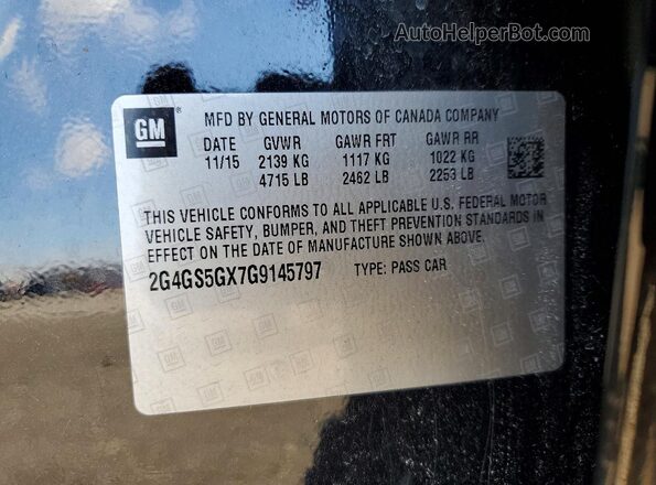 2G4GS5GX7G9145797 2016 BUICK REGAL Black Engine compartment view