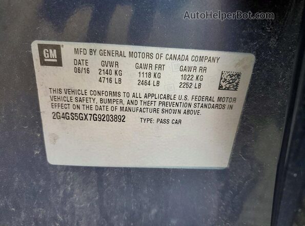 2G4GS5GX7G9203892 2016 BUICK REGAL Blue Engine compartment view