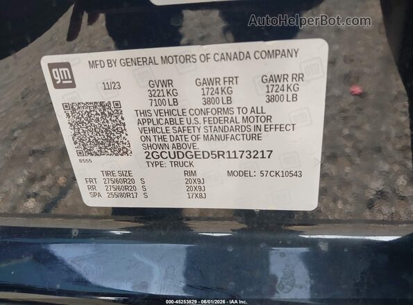 2GCUDGED5R1173217 2024 CHEVROLET SILVERADO Черный Вид подкапотного пространства