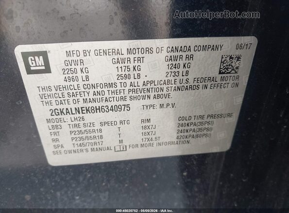 2GKALNEK8H6340975 2017 GMC TERRAIN Blue 