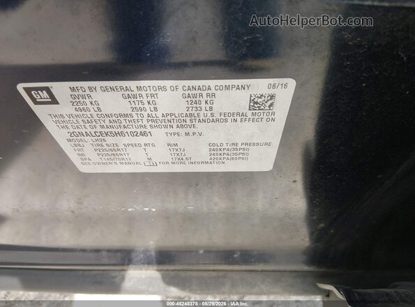 2GNALCEK5H6102461 2017 CHEVROLET EQUINOX Black Widok komory silnika