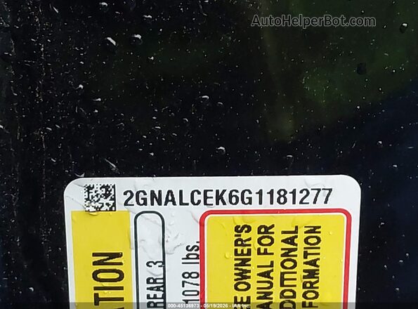 2GNALCEK6G1181277 2016 CHEVROLET EQUINOX Черный Вид подкапотного пространства