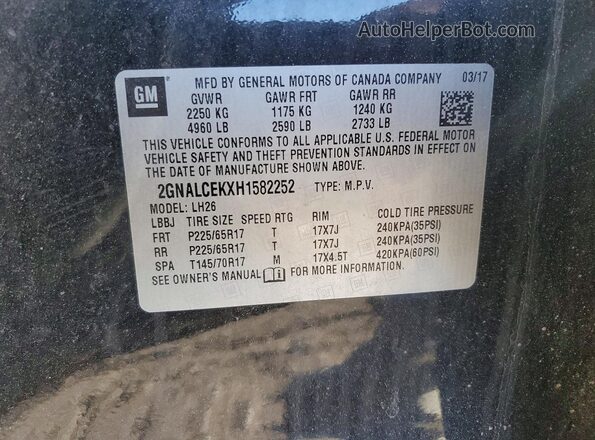 2GNALCEKXH1582252 2017 CHEVROLET EQUINOX Black 