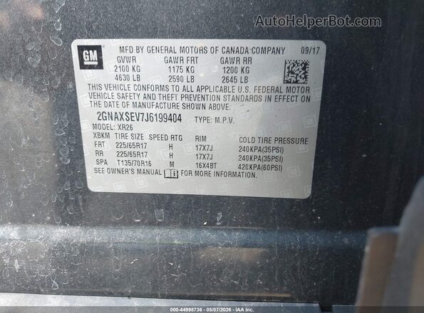 2GNAXSEV7J6199404 2018 CHEVROLET EQUINOX Зеленый Вид подкапотного пространства