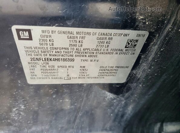 2GNFLEEK4H6186399 2017 CHEVROLET EQUINOX Blue 
