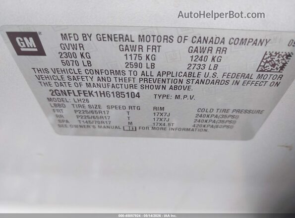 2GNFLFEK1H6185104 2017 CHEVROLET EQUINOX Silver Вид підкапотного простору