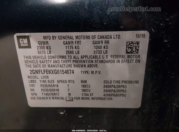 2GNFLFEKXG6154674 2016 CHEVROLET EQUINOX Dark Blue 