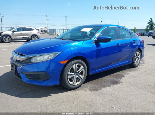 2HGFC2F53GH550378 2016 HONDA CIVIC Blue წინა მარცხენა ხედი სამი მეოთხედიდან