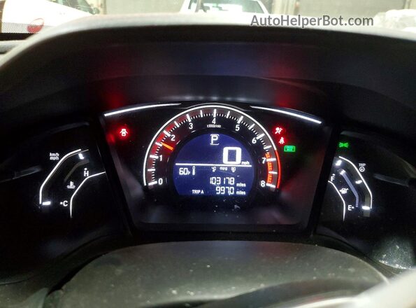 2HGFC2F57GH558001 2016 HONDA CIVIC Red Instrument cluster view